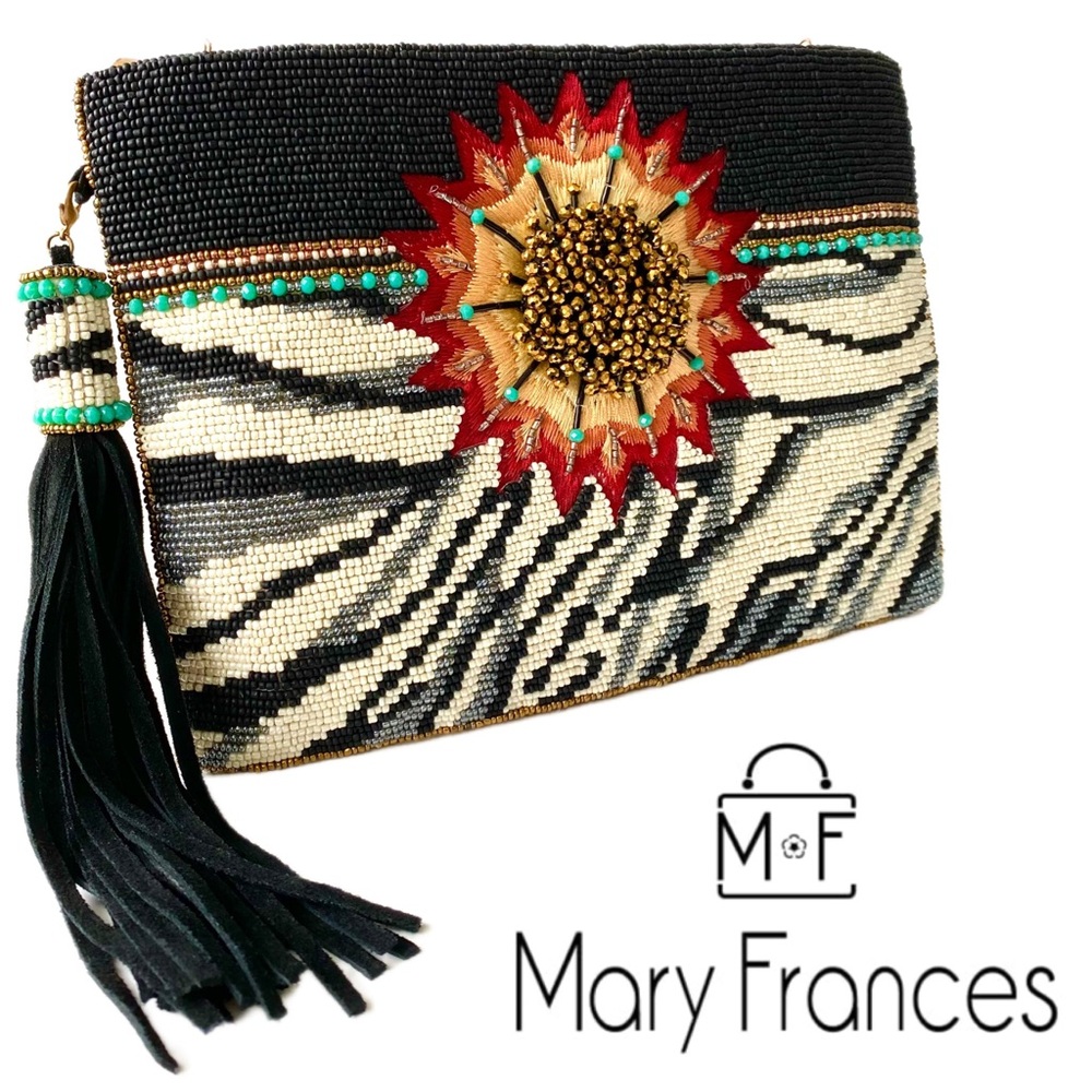 LAST CHANCE SALE! 3D Mary Frances Beaded Flower Tiger Clutch Crossbody Bag